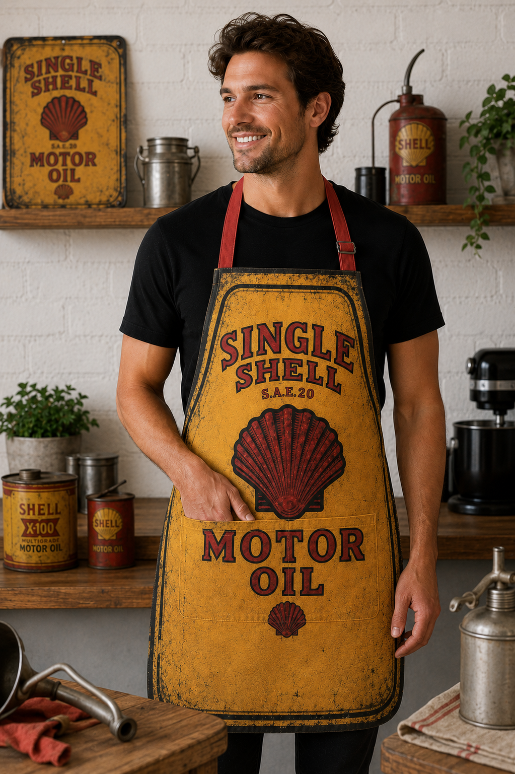 SHELL MOTOR OIL APRON