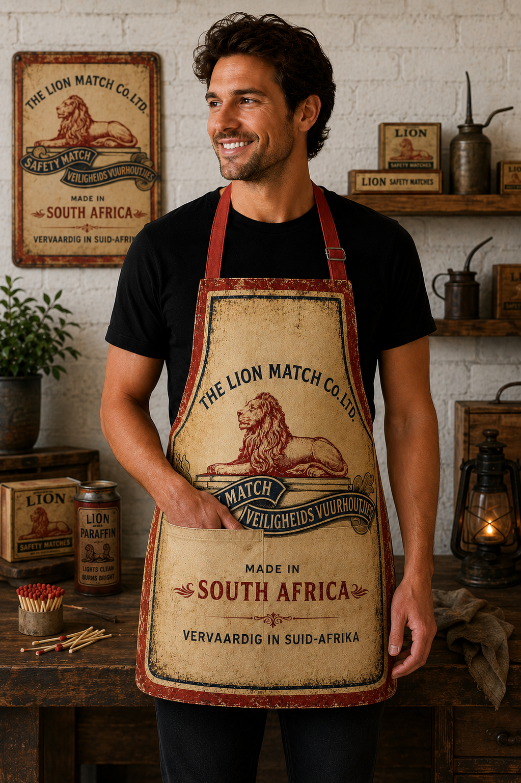 THE LION MATCH CO - MADE IN SOUTH AFRICA APRON