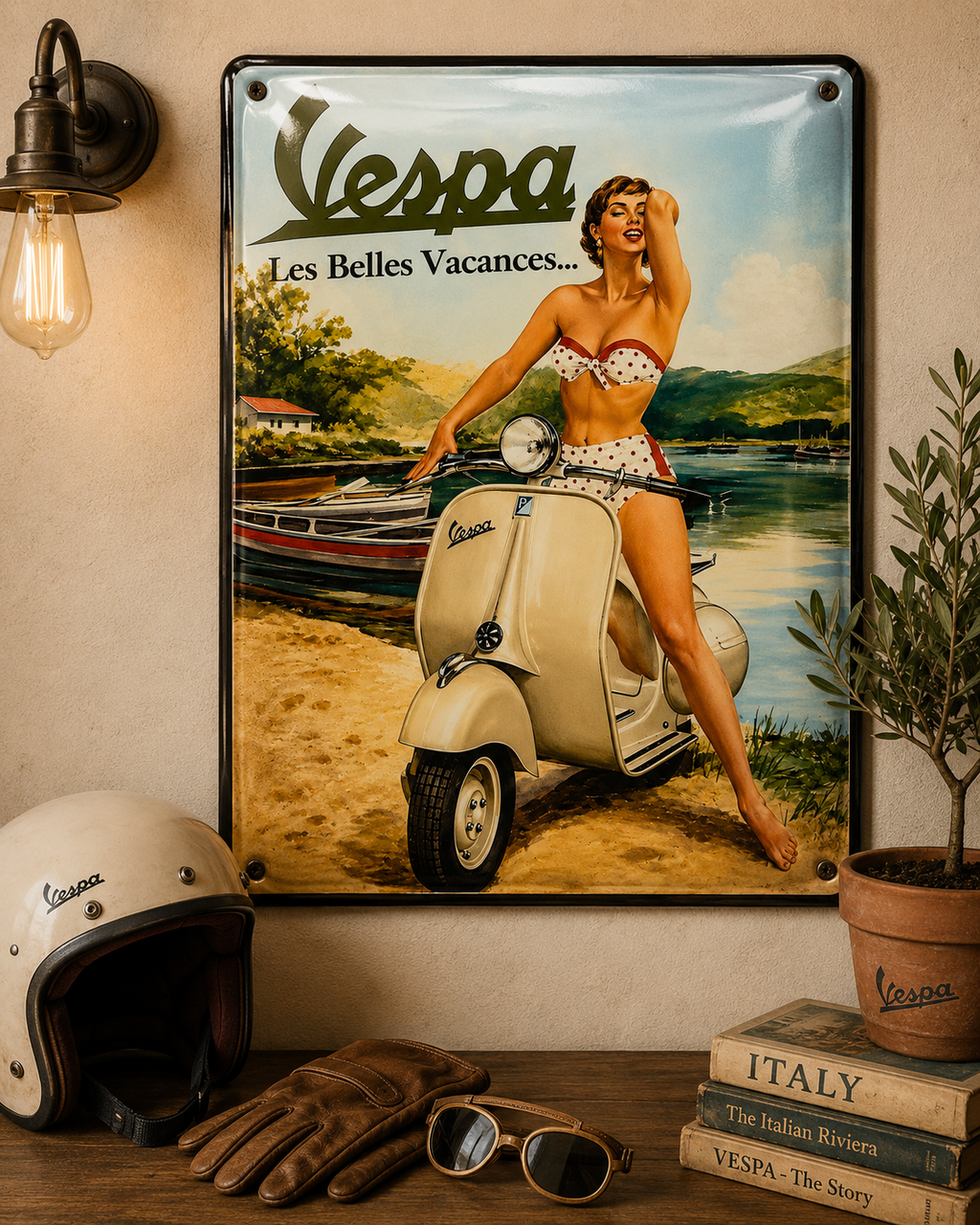 VESPA - POLKA DOT BIKINI GIRL