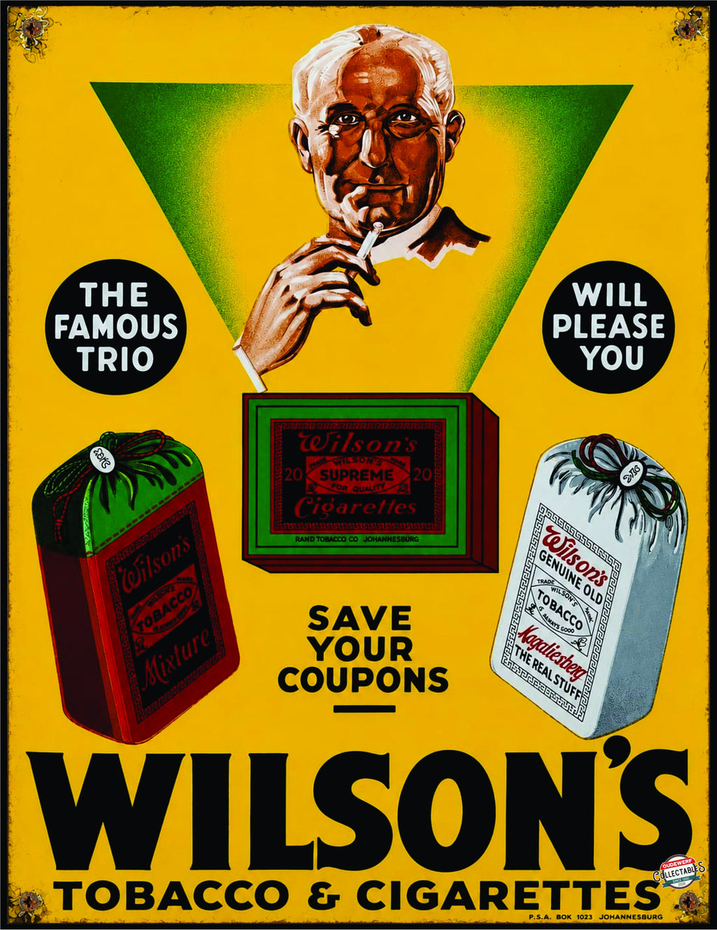 Wilson's Tobacco vintage-style reproduction sign artwork