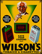 Wilson's Tobacco vintage-style reproduction sign artwork