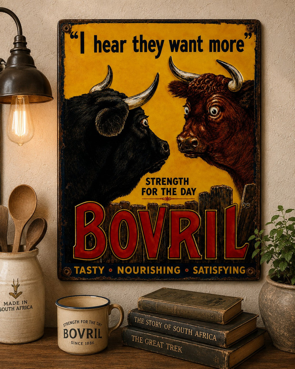 Bovril - Strength For The Day vintage-style reproduction sign