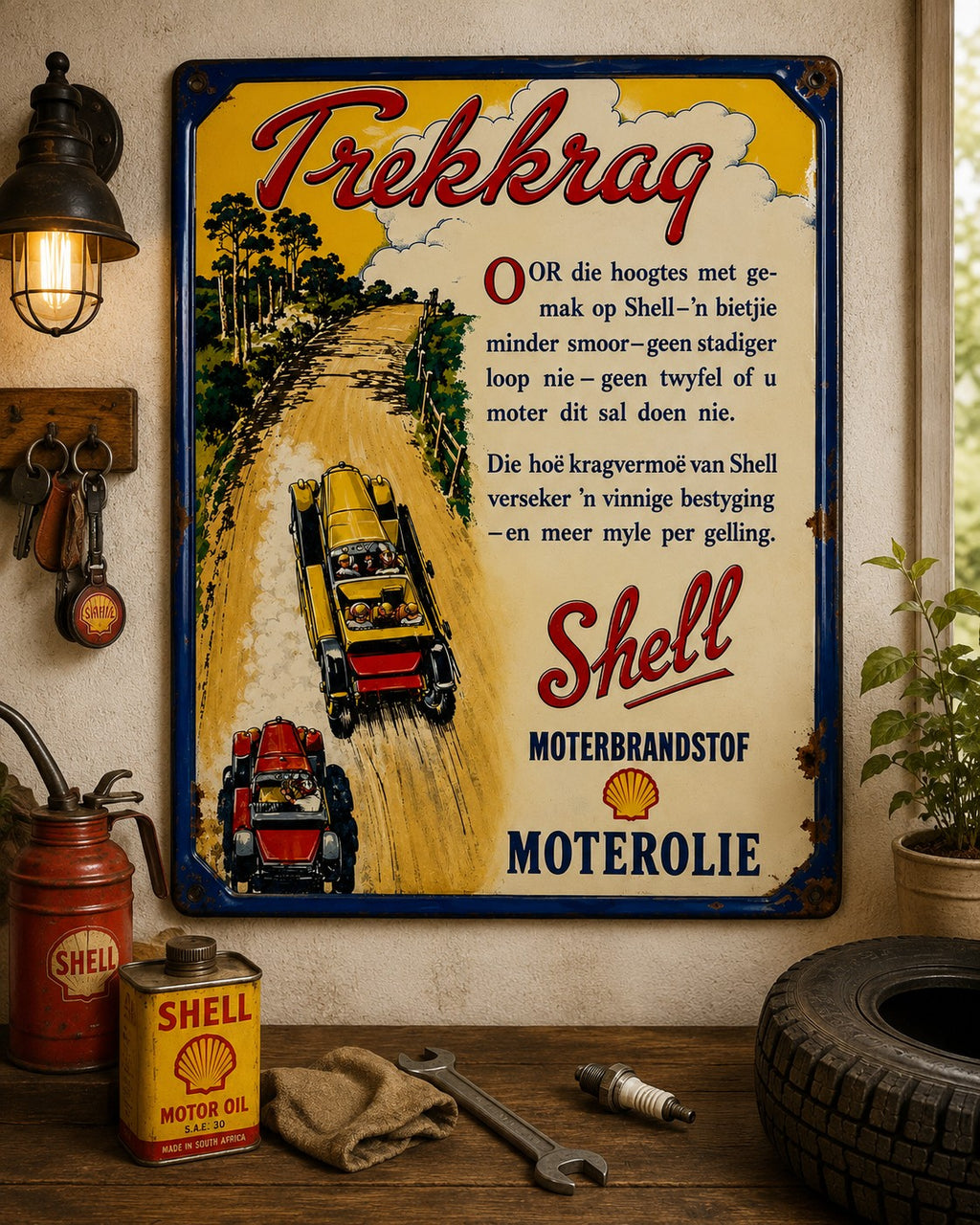 Shell - Trekkrag vintage-style reproduction sign