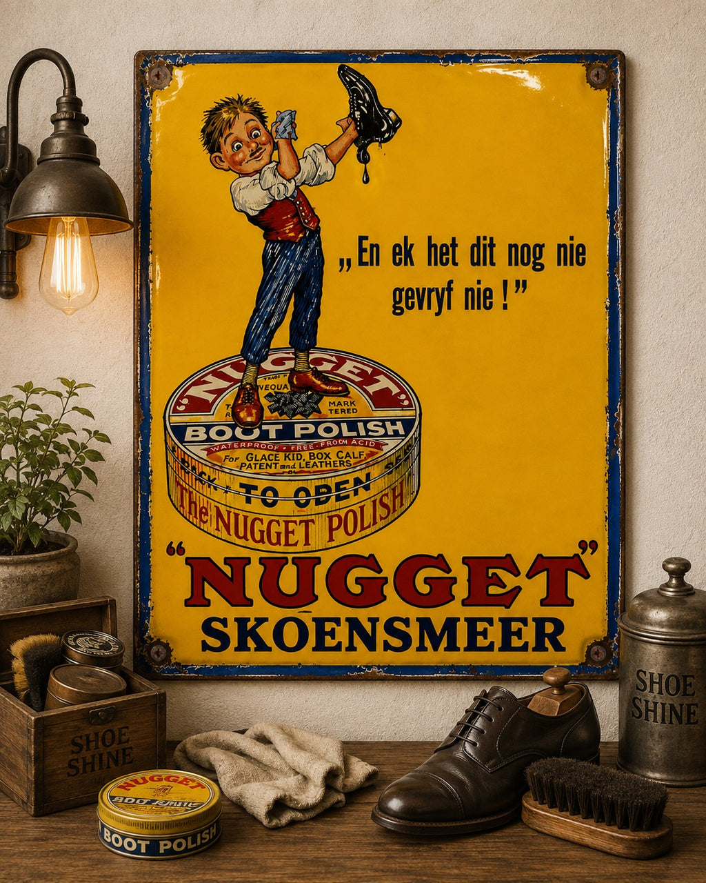 Nugget Skoensmeer vintage-style reproduction sign
