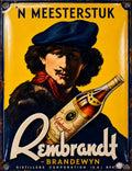 Rembrandt Brandewyn - 'N Meesterstuk vintage-style reproduction sign artwork