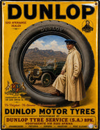 Dunlop Motor Tyres - Suid Afrikaanse Dealer vintage-style reproduction sign artwork