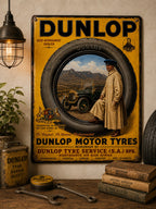Dunlop Motor Tyres - Suid Afrikaanse Dealer vintage-style reproduction sign