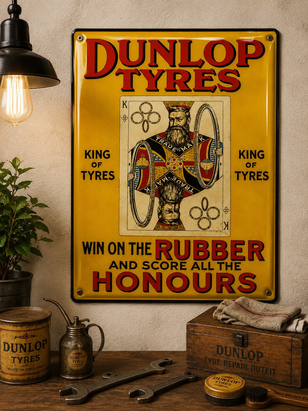 Dunlop Tyres - King Of Tyres vintage-style reproduction sign