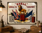 Shell - Shell II Crown vintage-style reproduction sign