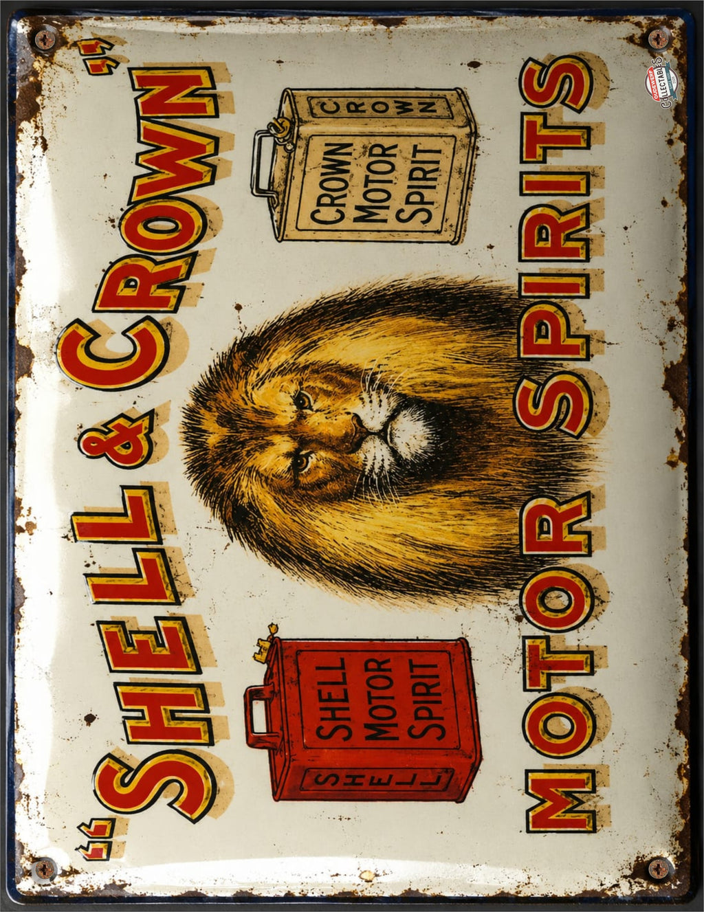 Shell & Crown Motor Spirits vintage-style reproduction sign artwork