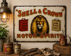 Shell & Crown Motor Spirits vintage-style reproduction sign