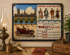 Shell Motor Spirit - General Election 1910 vintage-style reproduction sign