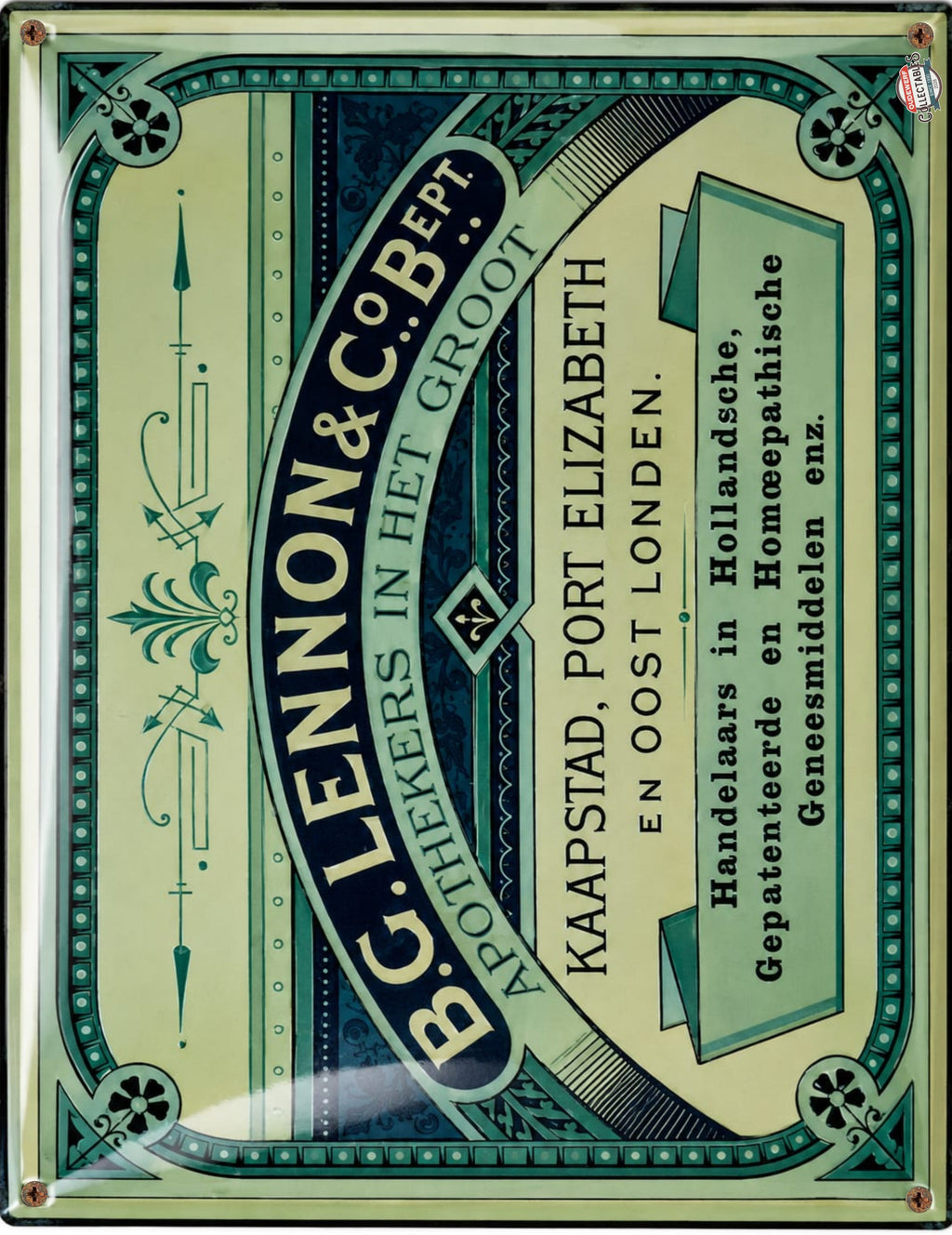 B.G. Lennon & Co. Bept. - Apothekers In Het Groot vintage-style reproduction sign artwork