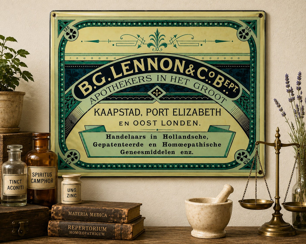 B.G. Lennon & Co. Bept. - Apothekers In Het Groot vintage-style reproduction sign