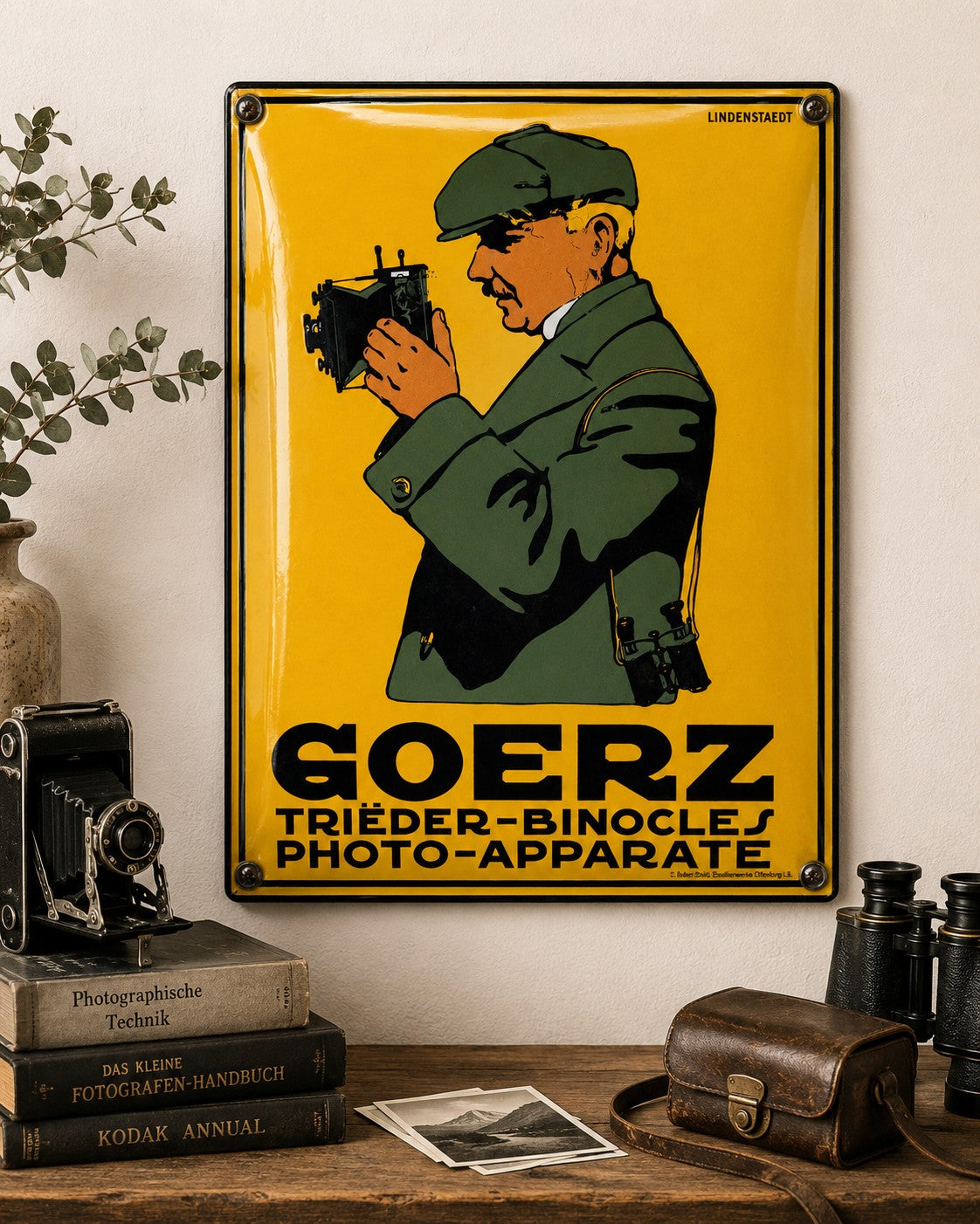 Goerz Triëder-Binocles Photo-Apparate vintage-style reproduction sign