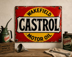 Wakefield Castrol - Motor Oil Roundel vintage-style reproduction sign