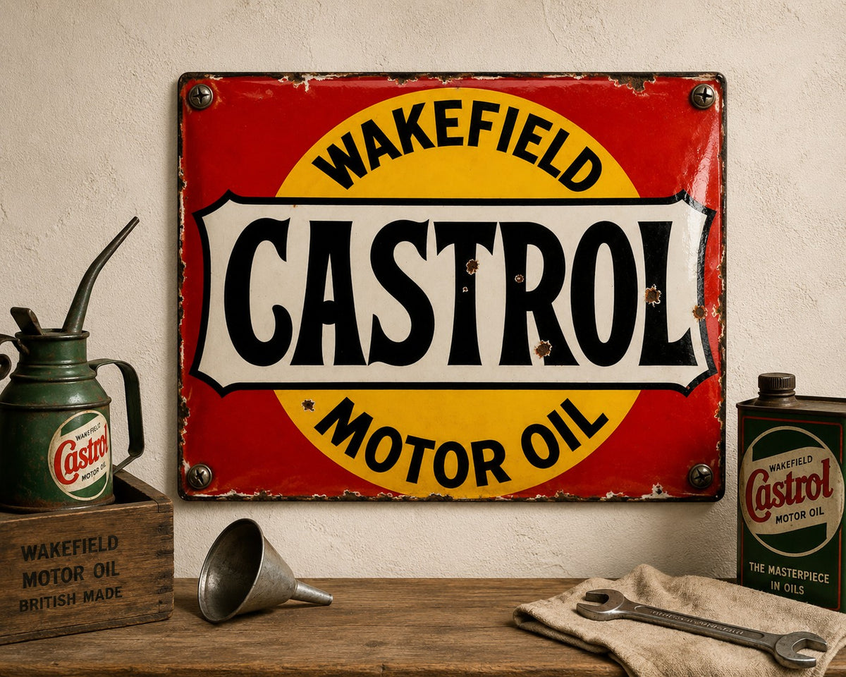 Wakefield Castrol - Motor Oil Roundel vintage-style reproduction sign