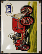 Fiat - Red Racing Car vintage-style reproduction sign artwork
