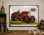 Fiat - Red Racing Car vintage-style reproduction sign