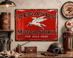 Pegasus Motor Spirit vintage-style reproduction sign