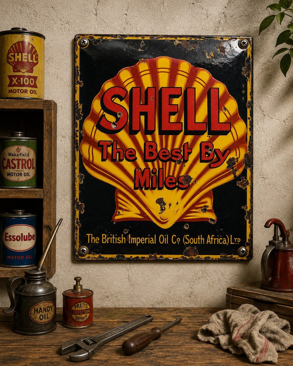 Shell - The Best By Miles vintage-style reproduction sign