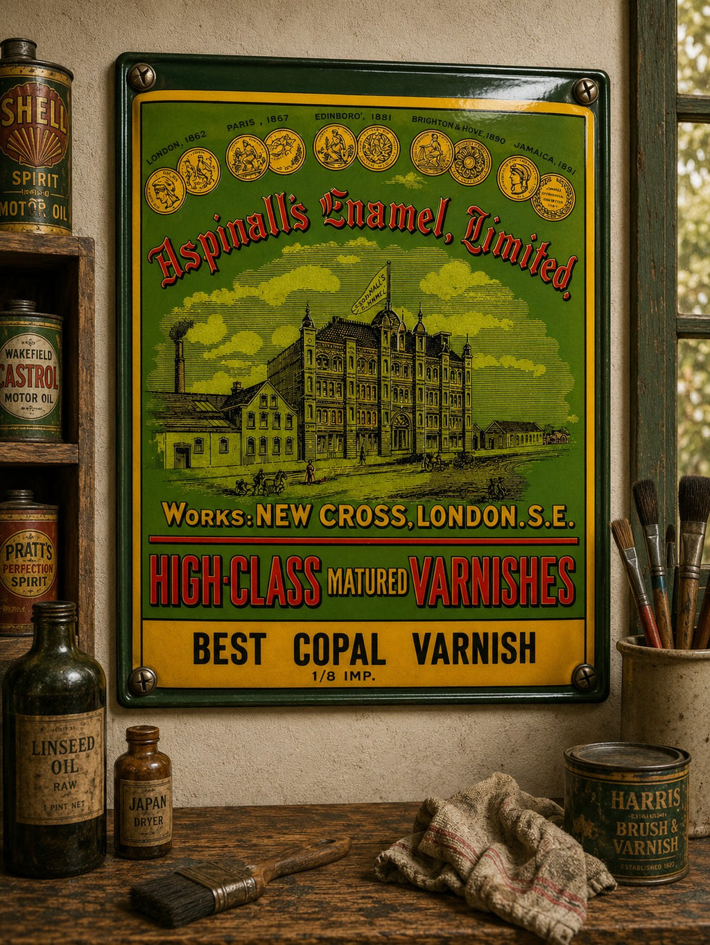 Aspinall's Enamel - Best Copal Varnish vintage-style reproduction sign