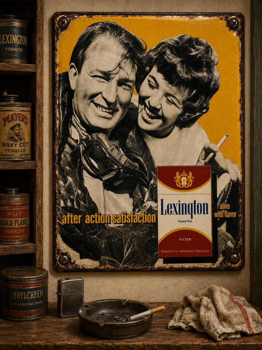 Lexington - After Action Satisfaction vintage-style reproduction sign