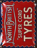 North British Super Cord Tyres vintage-style reproduction sign artwork