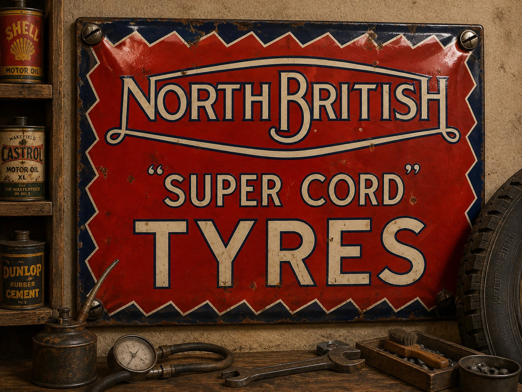 North British Super Cord Tyres vintage-style reproduction sign