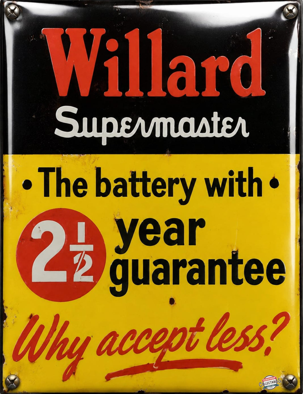 Willard Supermaster - Why Accept Less? vintage-style reproduction sign artwork