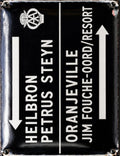 Heilbron - Oranjeville Road Sign vintage-style reproduction sign artwork