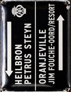 Heilbron - Oranjeville Road Sign vintage-style reproduction sign artwork