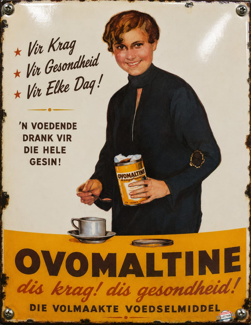 Ovomaltine - Dis Krag! Dis Gesondheid! vintage-style reproduction sign artwork