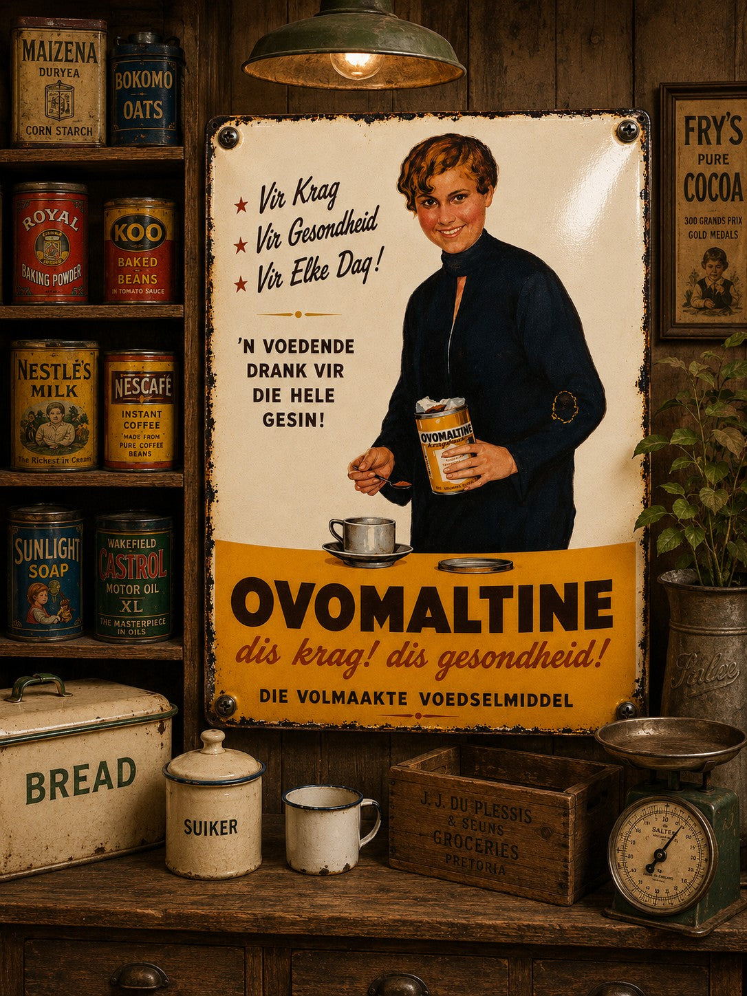 Ovomaltine - Dis Krag! Dis Gesondheid! vintage-style reproduction sign