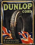 Dunlop Cord - Be Sure Your Tyres Are British vintage-style reproduction sign artwork