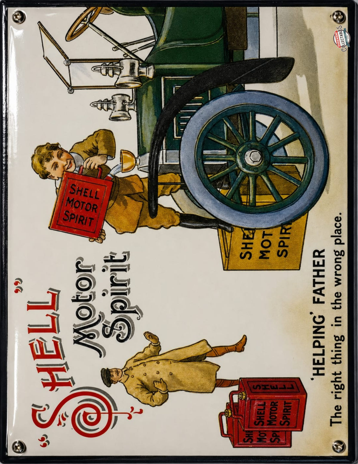 Shell Motor Spirit - Helping Father vintage-style reproduction sign artwork