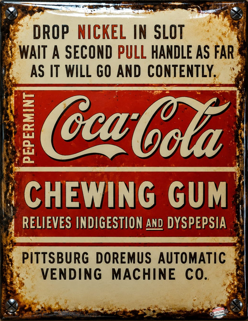 Coca-Cola Chewing Gum vintage-style reproduction sign artwork