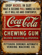 Coca-Cola Chewing Gum vintage-style reproduction sign artwork