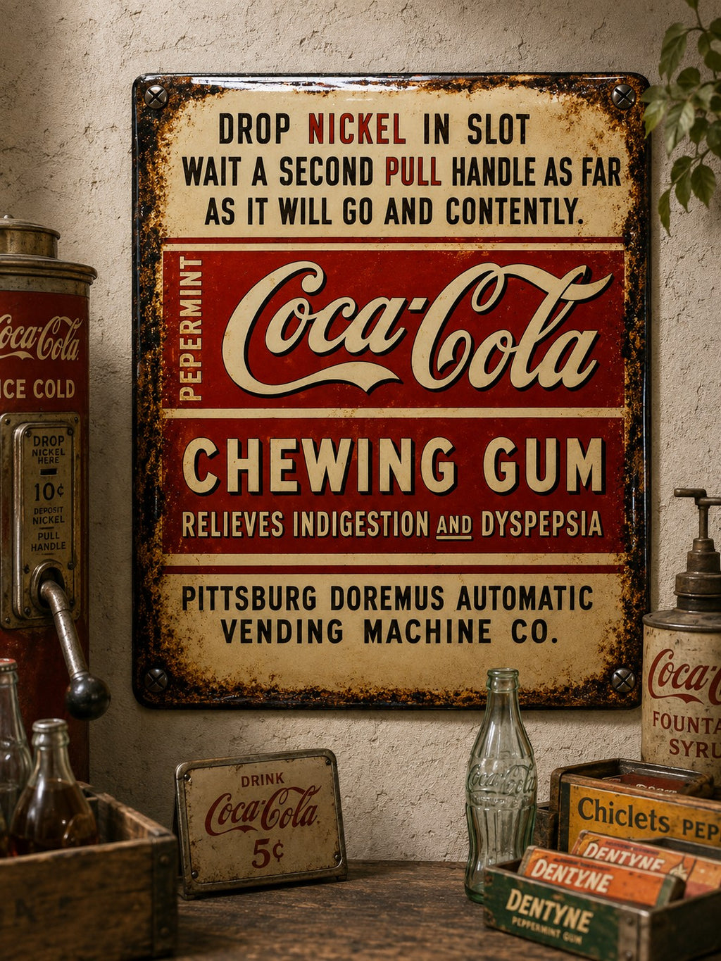 Coca-Cola Chewing Gum vintage-style reproduction sign