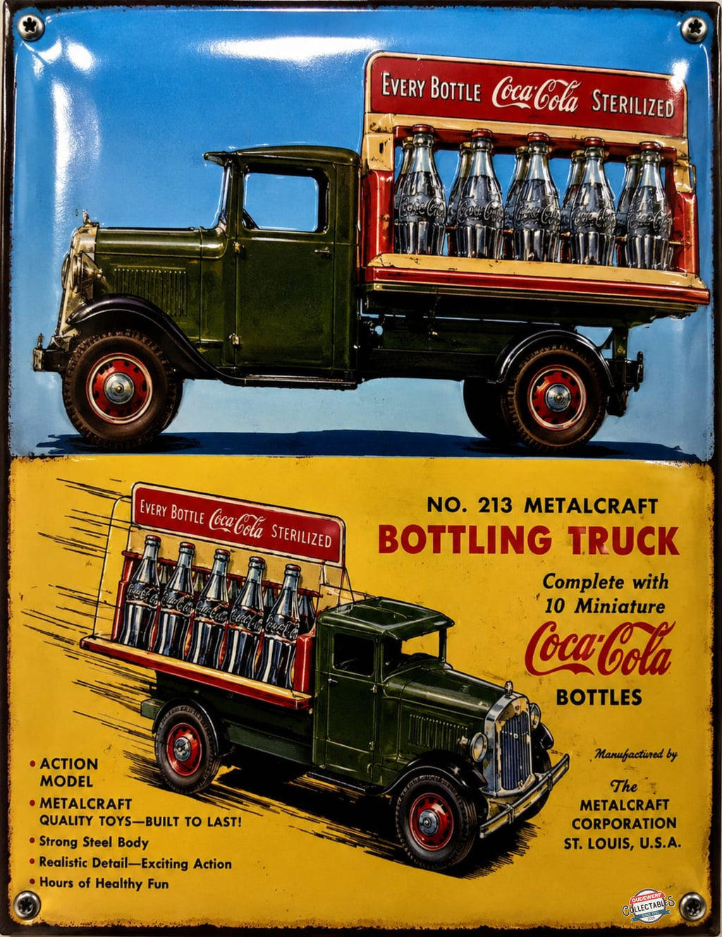Coca-Cola - No. 213 Metalcraft Bottling Truck vintage-style reproduction sign artwork
