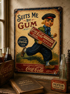 Coca-Cola Gum - Suits Me By Gum vintage-style reproduction sign