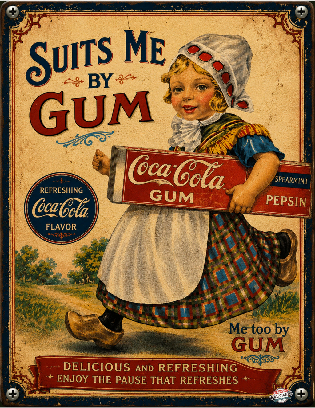 Coca-Cola Gum - Me Too By Gum vintage-style reproduction sign artwork