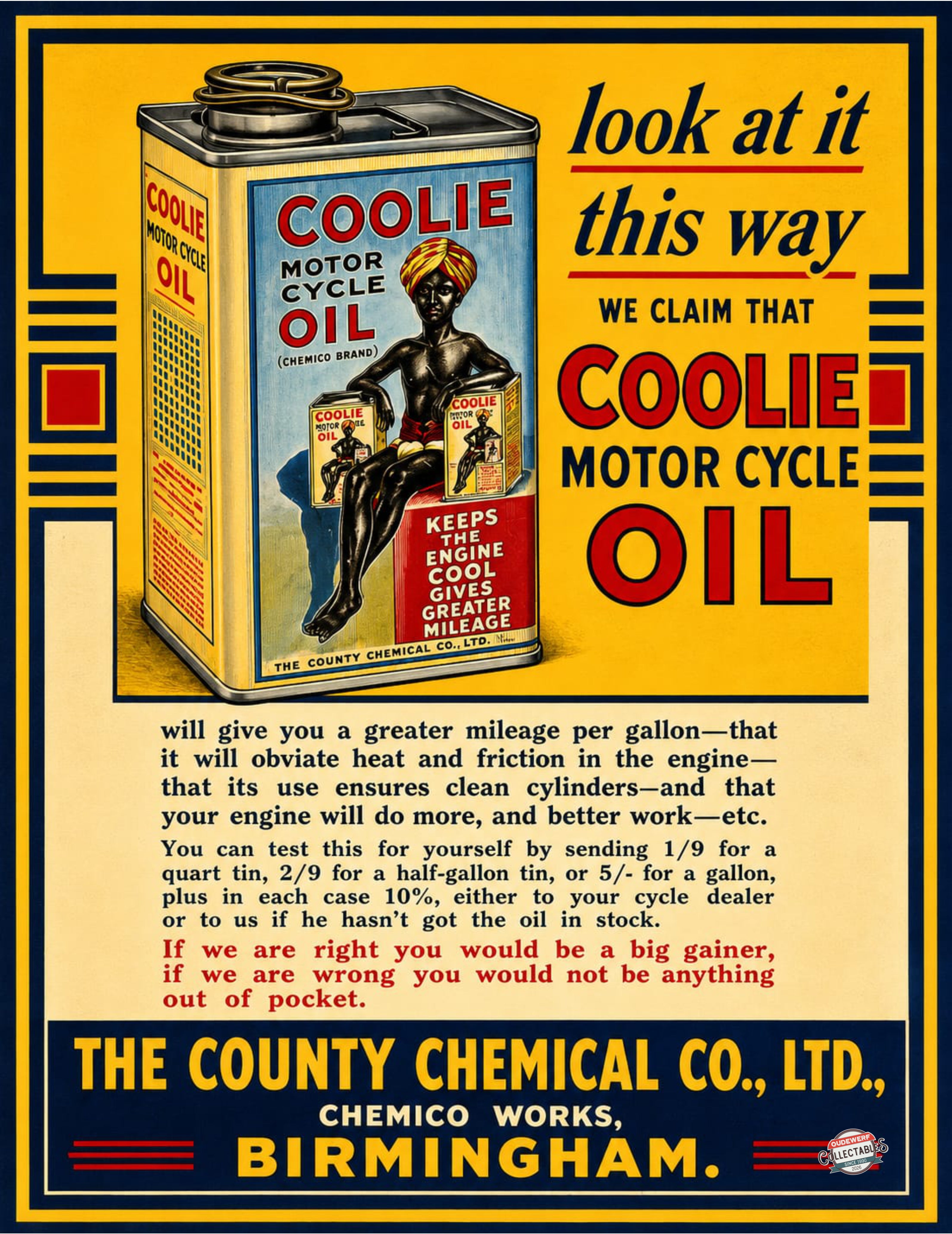 COOLIE MOTOR CYCLE OIL