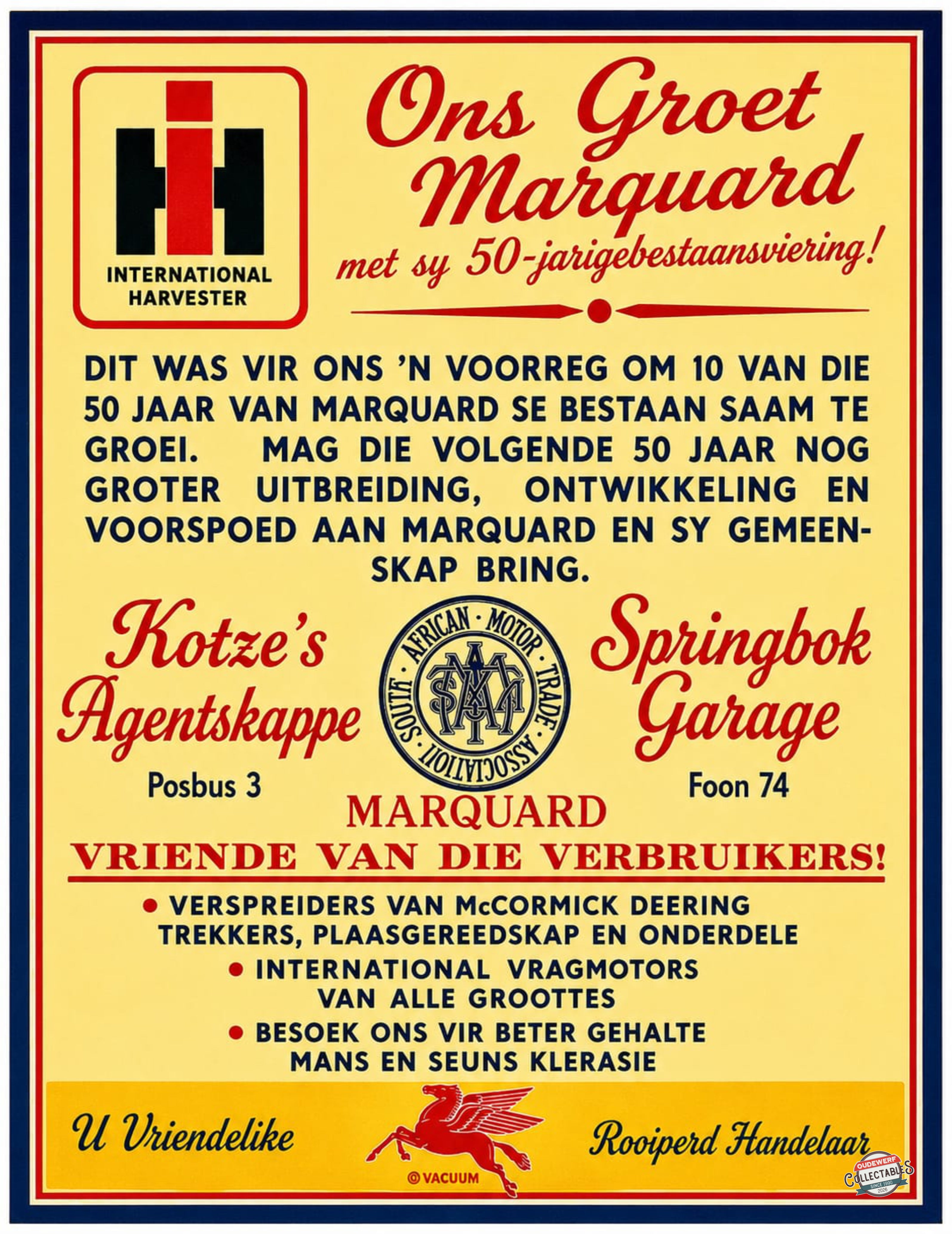 ONS GROET MARQUARD - SPRINGBOK GARAGE