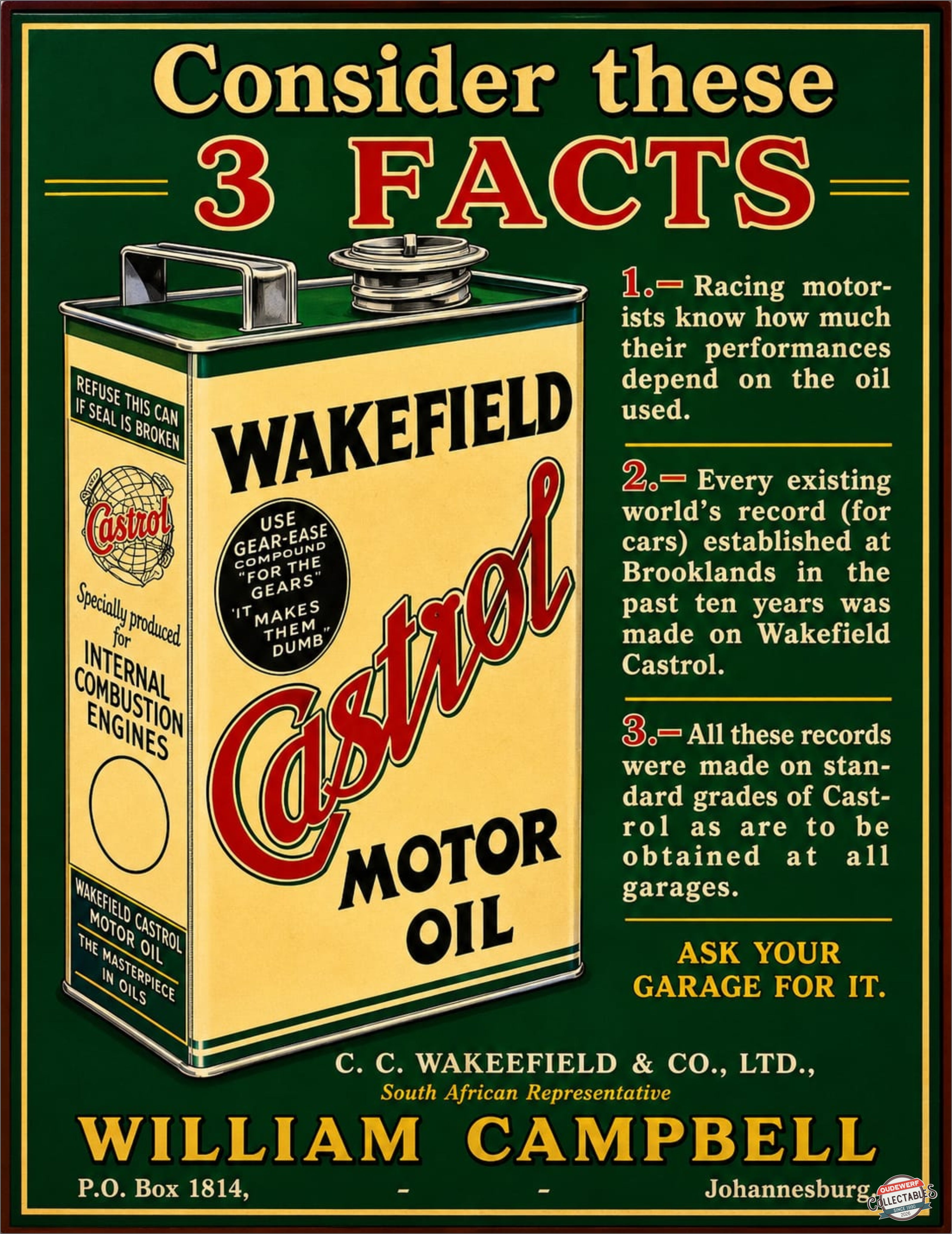 WAKEFIELD - CASTROL MOTOR OIL